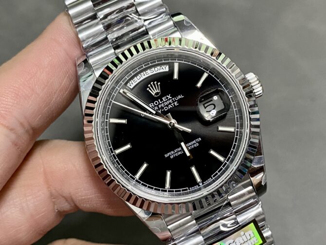 Replica Rolex Day Date 40 Platinum Black Dial M228236 0003 Men's Watch