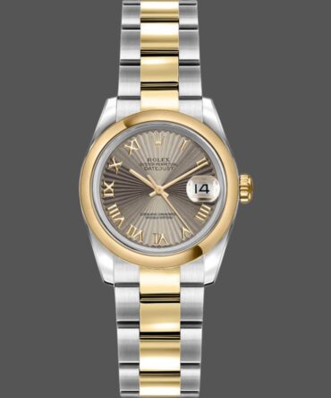 Rolex Datejust 179163 Sunbeam Gray Dial Domed Dezel 26MM Lady Replica Watch