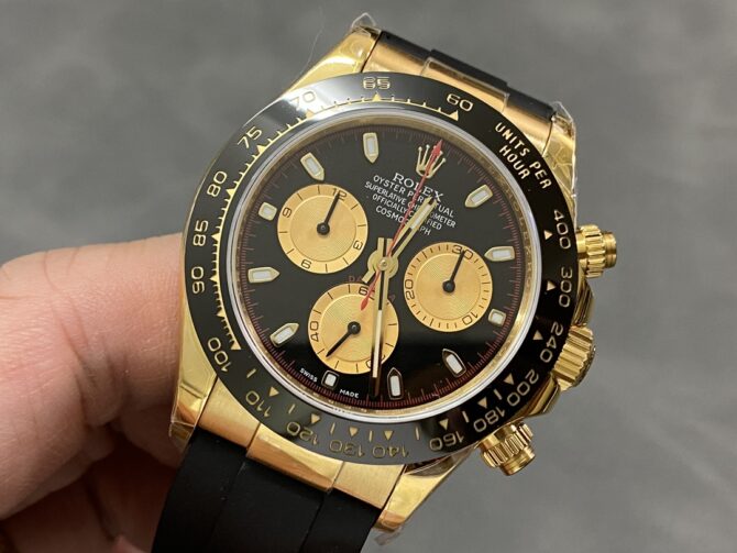 Rolex Daytona 116518LN Black Dial Rubber strap 40mm Mens Replica Watch