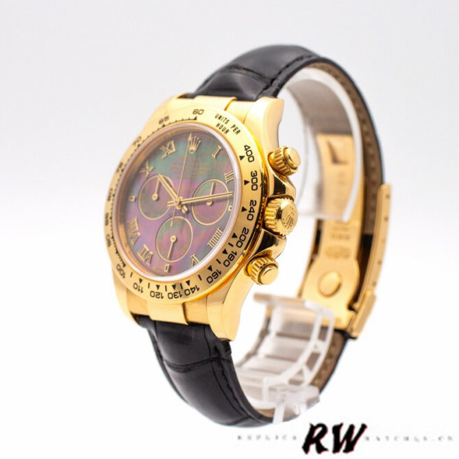Rolex Daytona 116518 Black MOP Roman Dial 40mm Mens Replica Watch