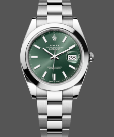 Rolex Datejust 41 Green Stick Dial Oyster m126300 0019 Men's Watch