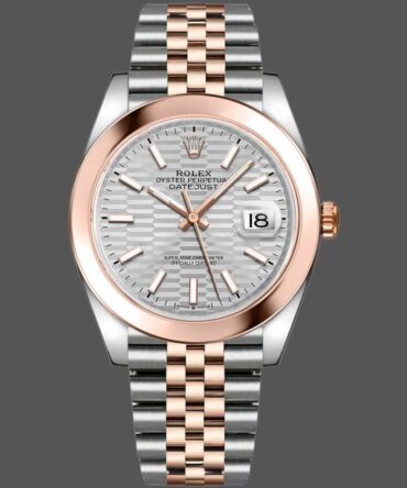 Rolex Datejust 126301 Rose Gold Silver Fluted Motif Dial 41MM Mens Replica Watch