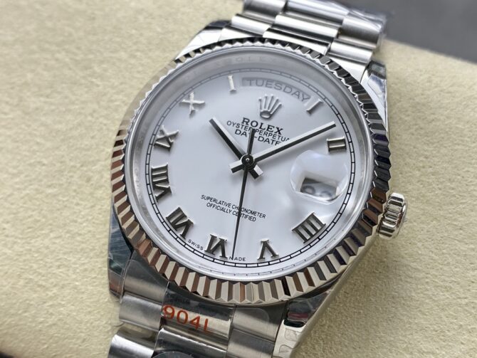 Replica Rolex Day Date 36 White Dial Platinum President Bracelet m128236 0017