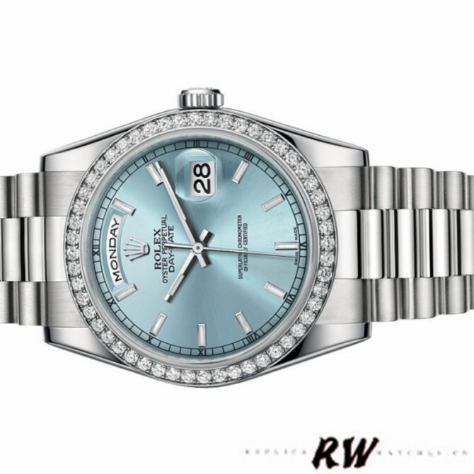 Replica Rolex Day-Date 118239 Rhodium Roman Dial 36mm Unisex Watch