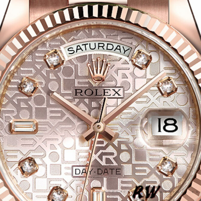 Replica Rolex Day-Date 118235 Rose Gold Chocolate Brown Dial 36mm Unisex Watch