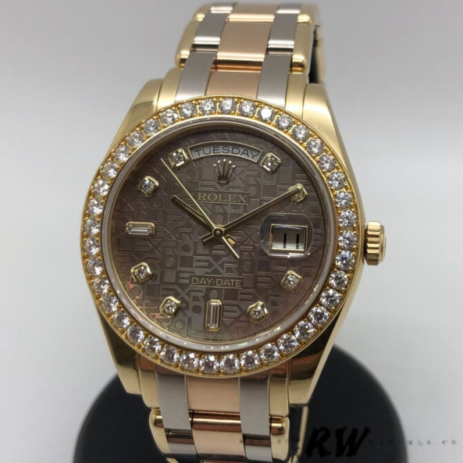 Replica Rolex Day-Date 18948 Dark MOP Diamond Jubilee Dial Special Edition 39MM Mens Watch
