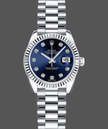 Rolex Datejust 179179 Blue Diamond Dial Fluted Bezel 26MM Lady Replica Watch