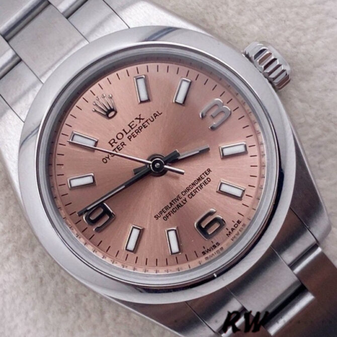Rolex Oyster Perpetual 176200 Pink Dial Domed Bezel 26MM Lady Replica Watch