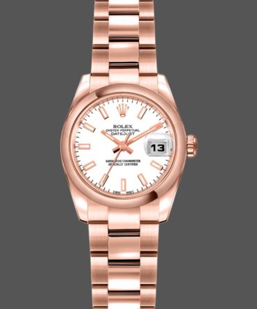 Rolex Datejust 179165 Everose Gold White Index Dial 26MM Lady Replica Watch