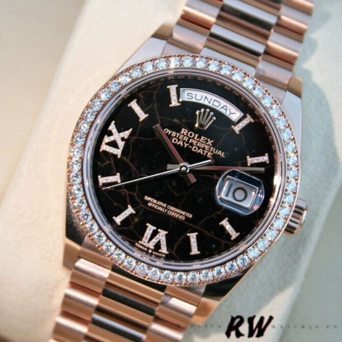 Replica Rolex Day-Date 128345RBR Eisenkiesel dial Everose Gold 36MM Unisex Watch