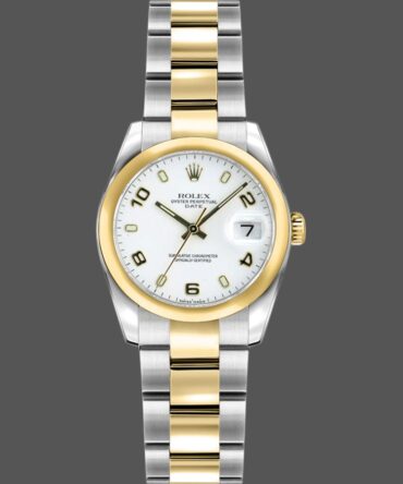 Rolex Datejust 179163 White Arabic Dial Domed Dezel 26MM Lady Replica Watch