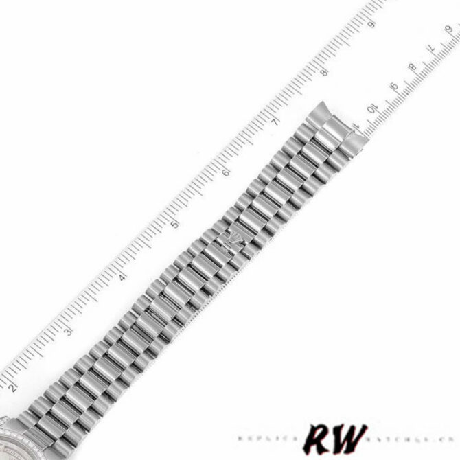 Replica Rolex Day-Date 118389 Diamond Bezel MOP White Dial 36MM Unisex Watch