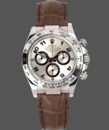 Rolex Daytona 116519 White Gold Racing Dial Brown Leather strap 40mm Mens Replica Watch