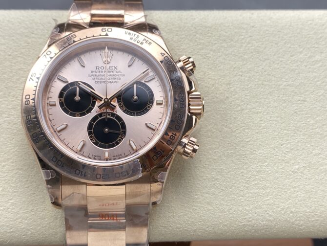 Rolex Daytona 126505 Everose Gold Sundust Panda Dial 40MM Mens Replica Watch