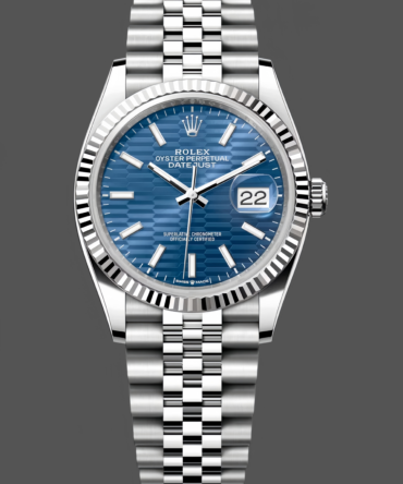 Rolex Datejust 126234 Fluted Bezel Blue Fluted Motif Dial 36MM Unisex Replica Watch