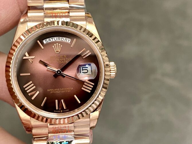 Replica Rolex Day Date 128235 0075 Brown Ombr Roman Dial 36mm