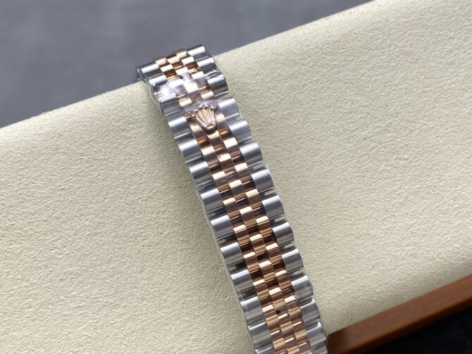 Rolex Datejust Lady 31 Rose Gold Steel Slate Roman Diamond VI Dial & Diamond Bezel Jubilee Bracelet 278381RBR
