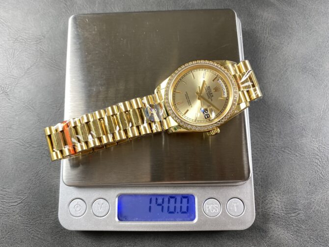 Replica Rolex Day-Date 128348RBR Dark Grey Dial Yellow Gold 36MM Unisex Watch