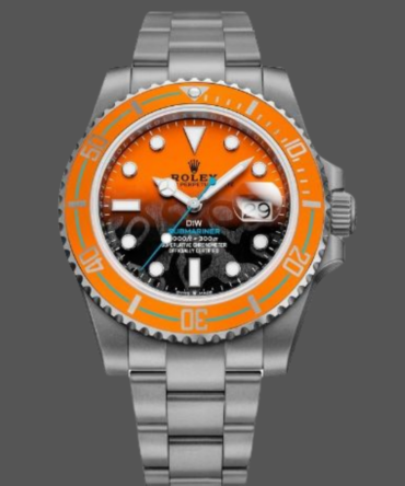 Rolex Submariner DIW Persimmon Orange Black Dial Ceramic Orange Bezel