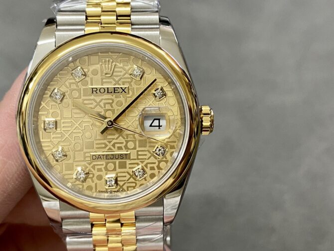 Rolex Datejust 36 Champagne Diamond 116203 0173 Women's Watch