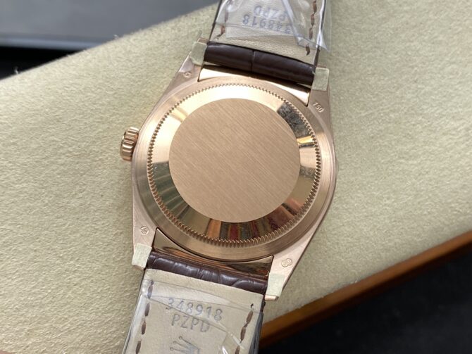 Replica Rolex Day Date 36 Diamond Paved Dial Fluted Bezel 18K Everose gold 128235 0039 President Watch