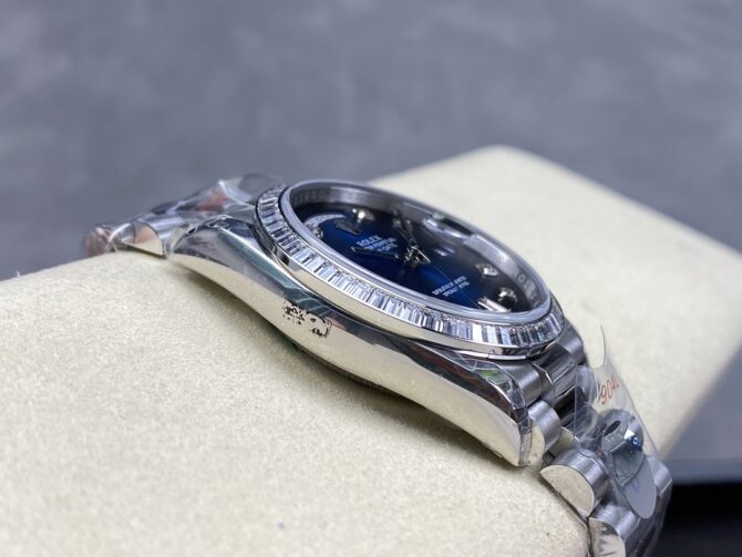 Replica Rolex Day-Date 128349RBR 0010 Blue Ombre Dial Diamond Bezel 36MM Unisex Watch
