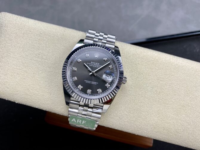 Rolex Datejust 41 Rhodium Diamond Dial Fluted Bezel m126334 0006 Men's Watch