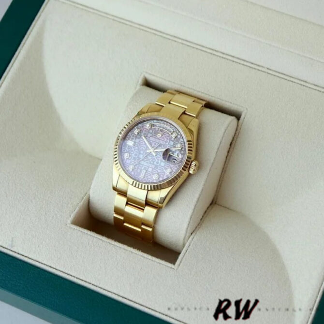 Replica Rolex Day-Date 118239 MOP Diamond Dial 36mm Unisex Watch