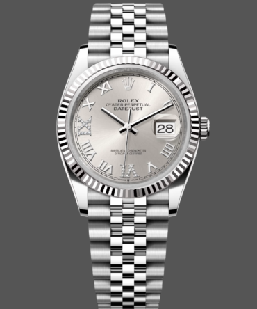 Rolex Datejust 126234 0029 Silver Diamond Roman Dial 36MM Women's Watch