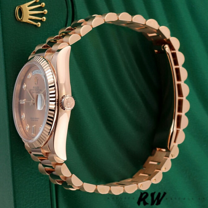 Replica Rolex Day-Date m128235 0009 Everose Gold Pink Rose Dial 36MM Unisex Watch