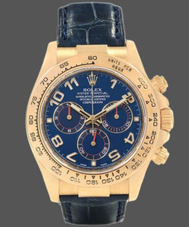 Rolex Cosmograph Daytona 116518 Leather strap Blue Dial 40mm Mens Replica Watch