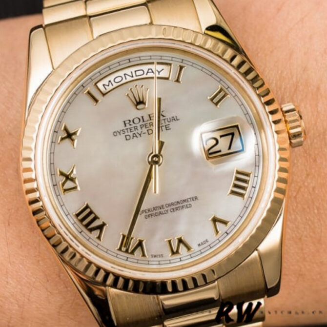 Replica Rolex Day-Date 118235 Rose Gold Chocolate Brown Dial 36mm Unisex Watch