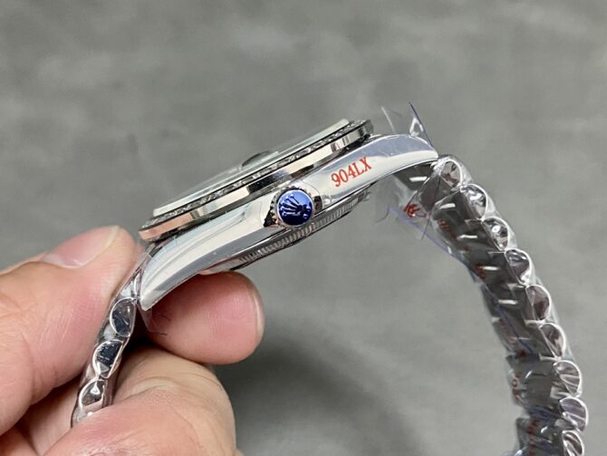 Replica Rolex Day-Date 228396TBR Ice Blue Diamond Dial Diamond Bezel 40mm Mens Watch