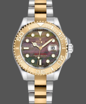 Rolex Yacht-Master 168623 Steel Yellow Gold Black MOP Dial 35MM Unisex Replica Watch
