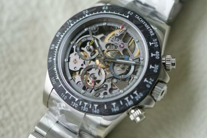 Rolex Daytona 116520 ADG Skeleton Dial Steel Bracelet Steel Case Replica Watch