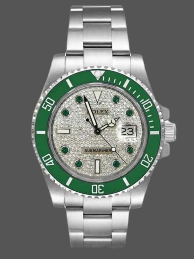 Rolex Submariner 116610 Diamond Paved Dial Automatic 40mm Mens Replica Watch