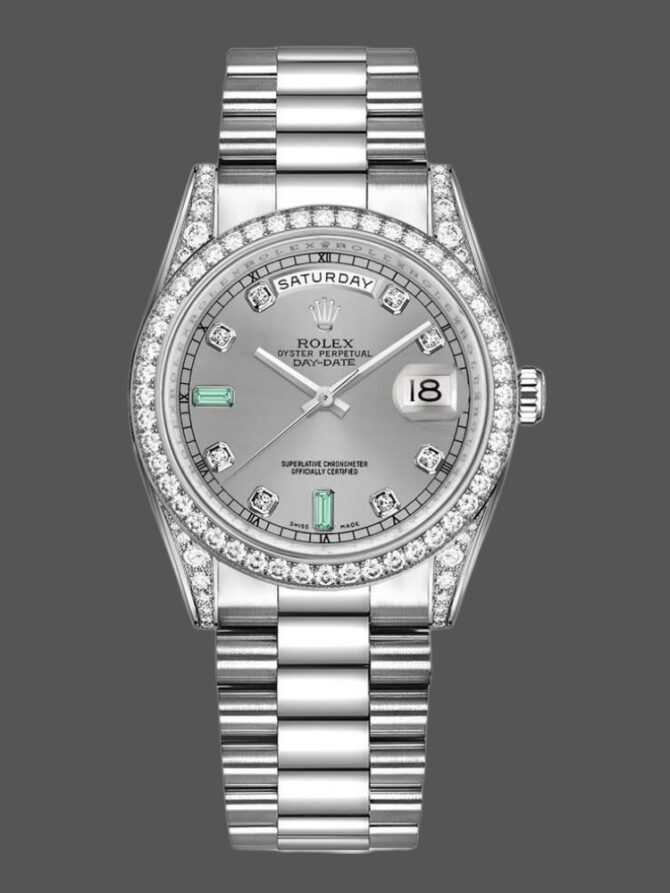 Replica Rolex Day-Date 118389 Meteorite Grey Dial 36MM Unisex Watch