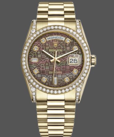 Replica Rolex Day-Date 118388 Mother of Pearl Jubilee Diamond Dial 36mm Unisex Watch