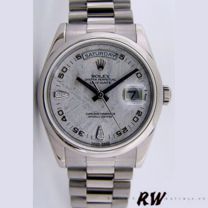 Replica Rolex Day-Date 118209 Meteorite Grey Dial 36mm Unisex Watch