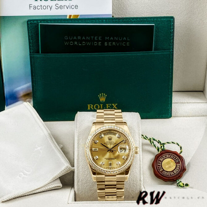 Replica Rolex Day-Date 118239 Rhodium Roman Dial 36mm Unisex Watch