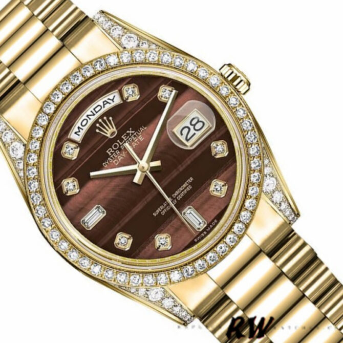 Replica Rolex Day-Date 118388 Black Diamond Dial 36mm Unisex Watch