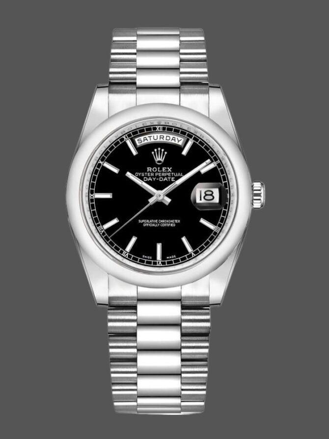 Replica Rolex Day-Date 118206 Jubilee Silver Dial Diamonds 36mm Unisex Watch