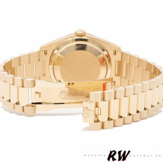 Replica Rolex Day-Date 128348RBR Green Ombre Diamond Dial Yellow Gold 36MM Unisex Watch