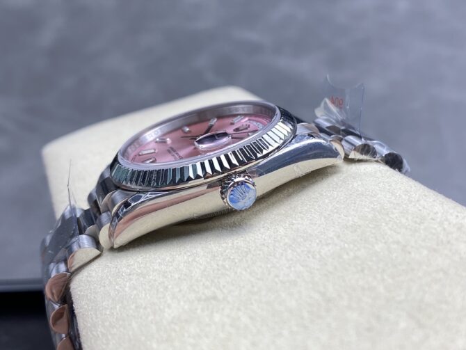 Replica Rolex Day Date 36mm Pink Diamond-Set Dial Fluted Bezel President m128239 0071