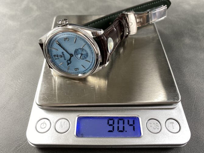 Rolex 1908 52506 0002 Ice Blue Dial Brown Leather Strap 39 mm Replica Watch