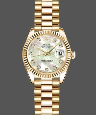 Rolex Datejust 179178 Mother of Pearl Diamonds Dial Yellow Gold 26MM Lady Replica Watch
