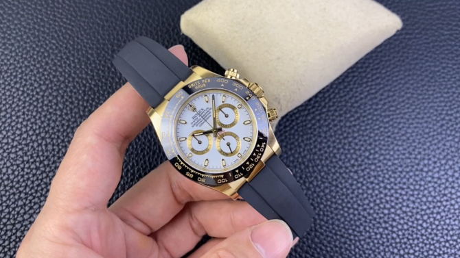 Rolex Cosmograph Daytona 116518LN White Dial Black Rubber Strap 40mm Mens Replica Watch