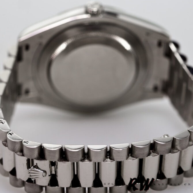 Replica Rolex Day-Date 218206 Silver Diamond Dial Platinum 41MM Mens Watch