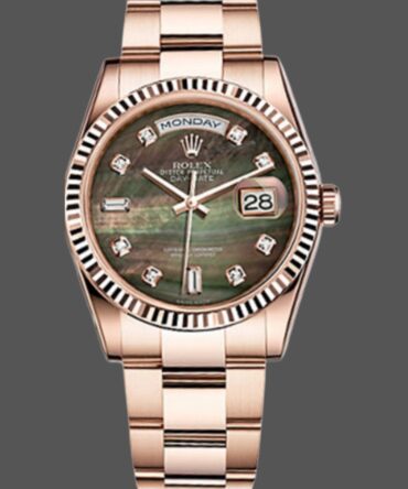 Replica Rolex Day-Date 118235 Mother of pearl diamond dial 36mm Unisex Watch