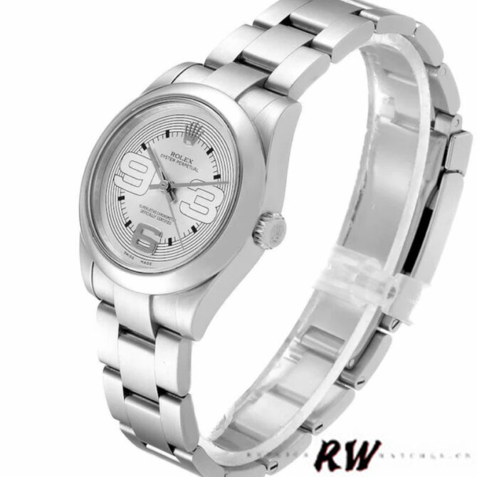 Rolex Oyster Perpetual 177200 Silver Maxi Arabic Dial 31mm Lady Replica Watch